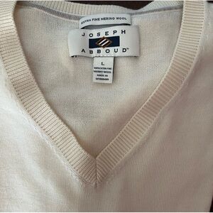 Joseph Abboud Men’s Extra Fine Micro Wool Sweater - Cream Classic